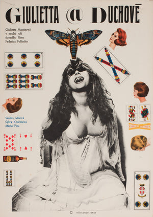 Juliet of the Spirits 1969 Czech A3 Film Movie Poster, Milan Grygar