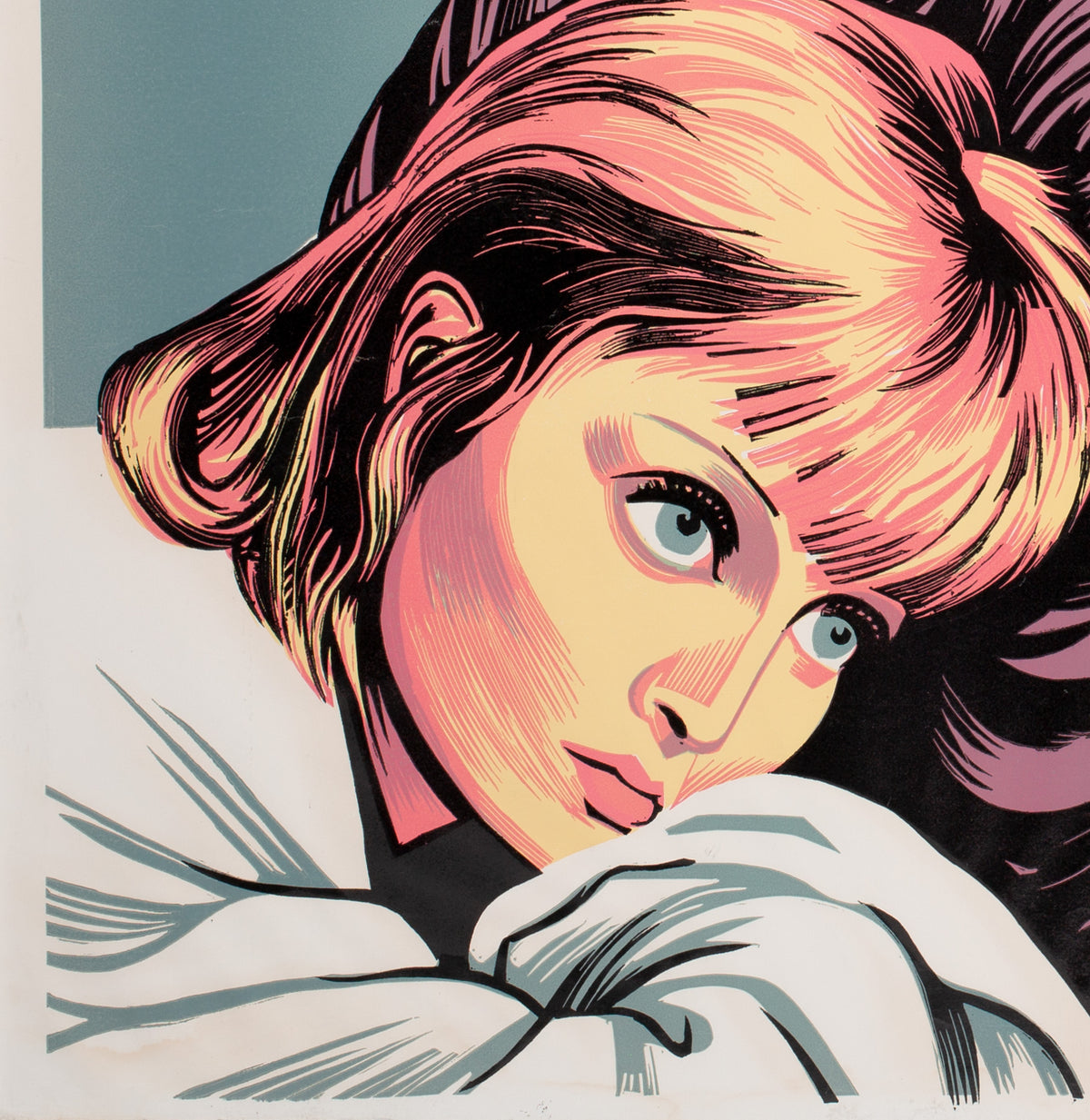 Just Before Nightfall 1973 Academy Cinema UK Quad Film Poster, Strausfeld - detail