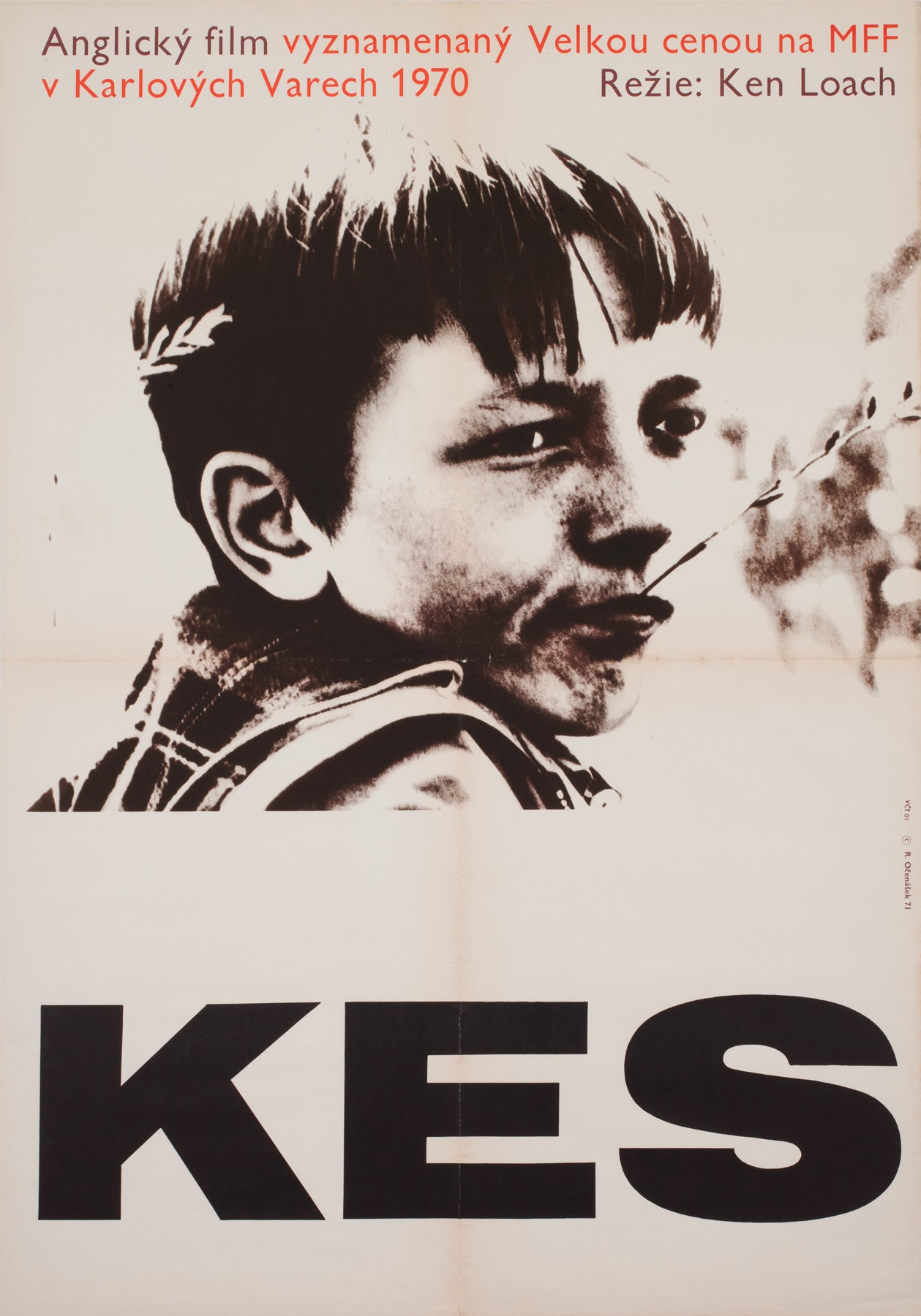 Kes 1971 Czech A1 Film Movie Poster, Radek Ocenasek