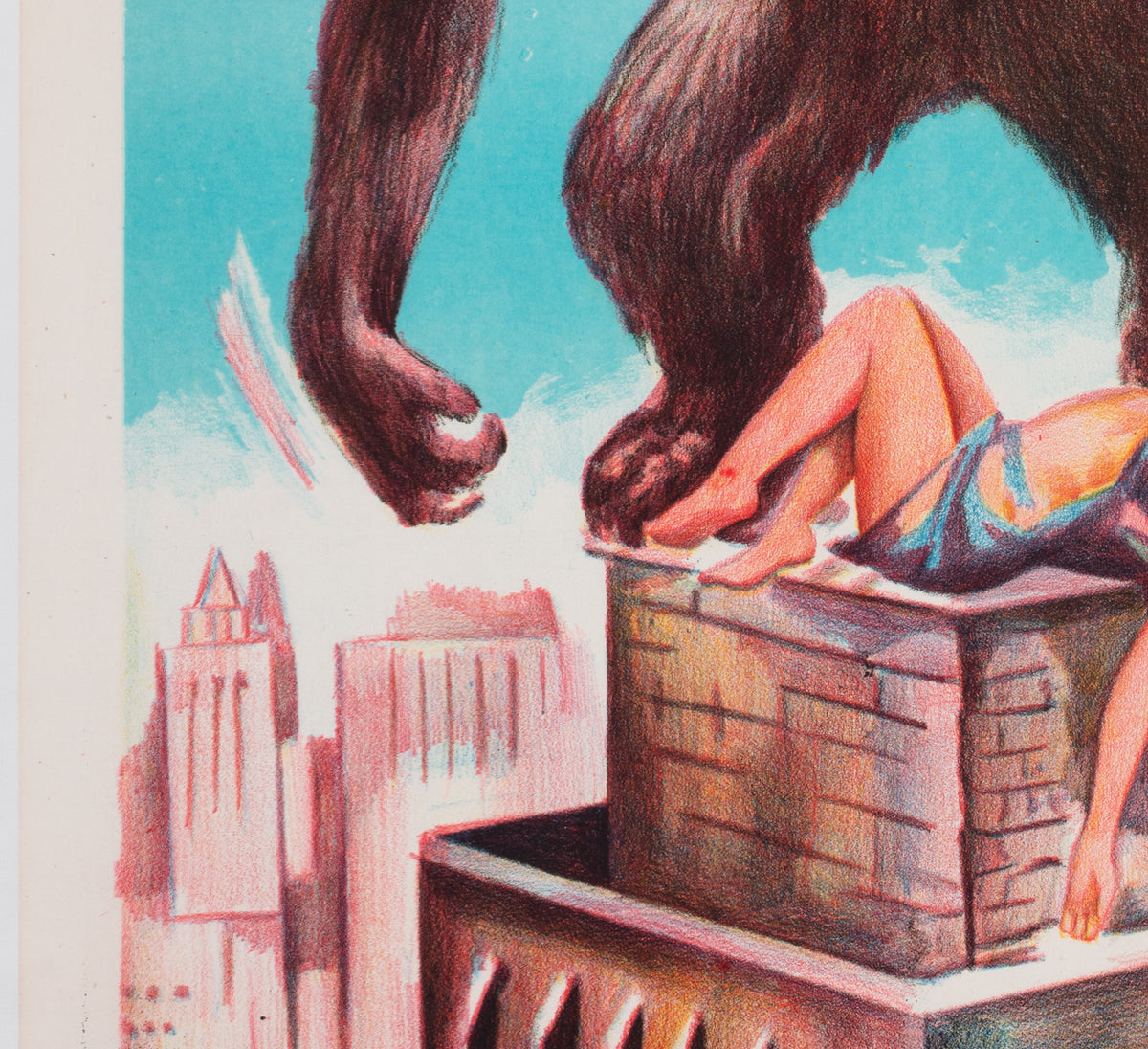 King Kong R1977 Egyptian Film Poster - detail