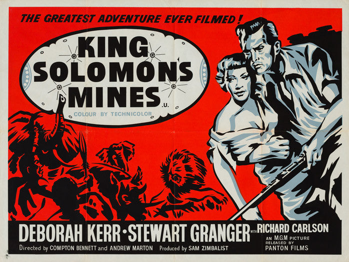 King Solomon's Mines 1950 original vintage UK quad film movie poster