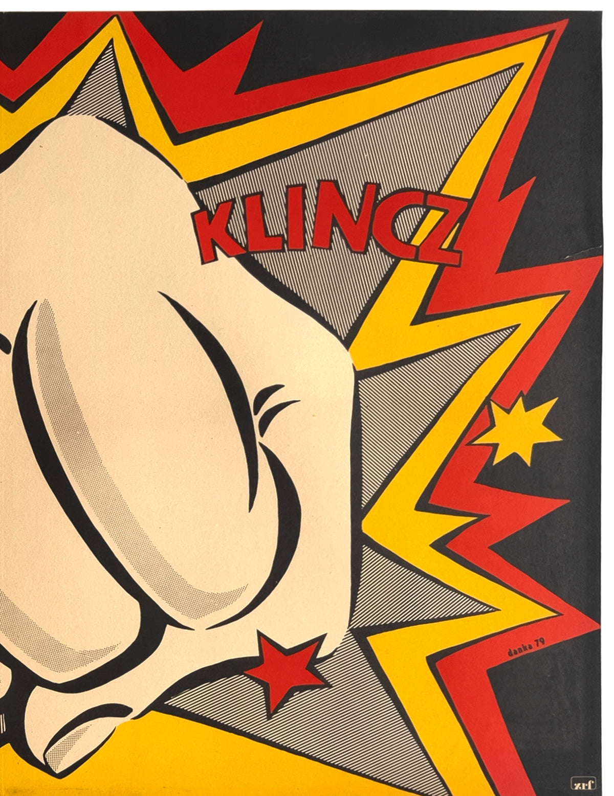 Klincz 1979 Polish B0 Large Film Movie Poster, Danuta Baginska-Andrejew - detail