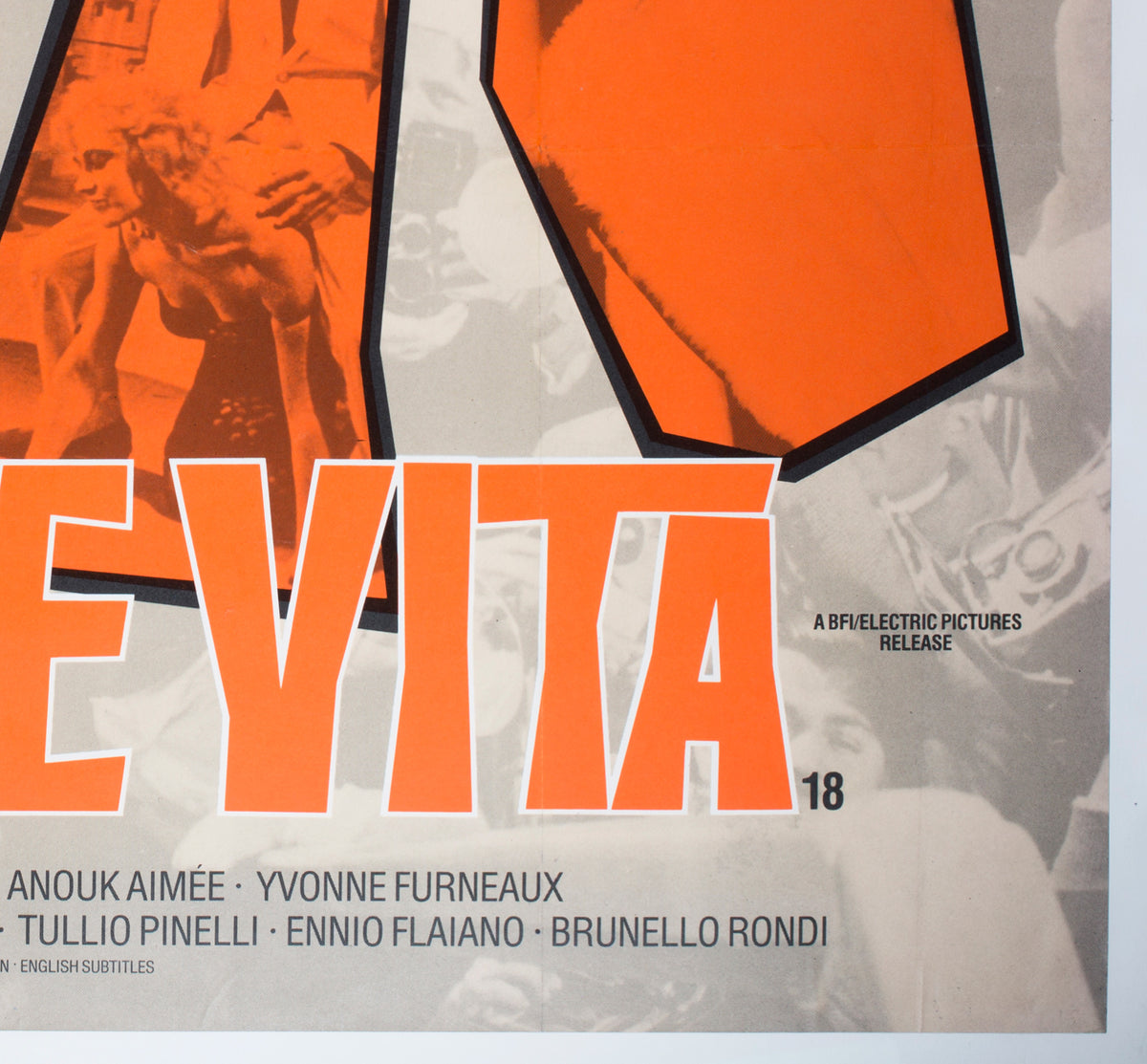 La Dolce Vita R1987 UK BFI Quad Film Poster - detail