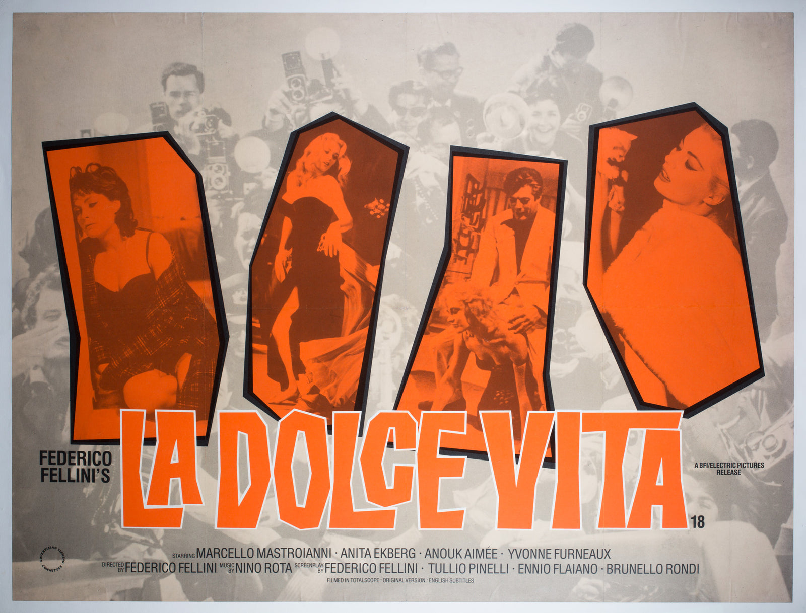 La Dolce Vita R1987 UK BFI Quad Film Poster