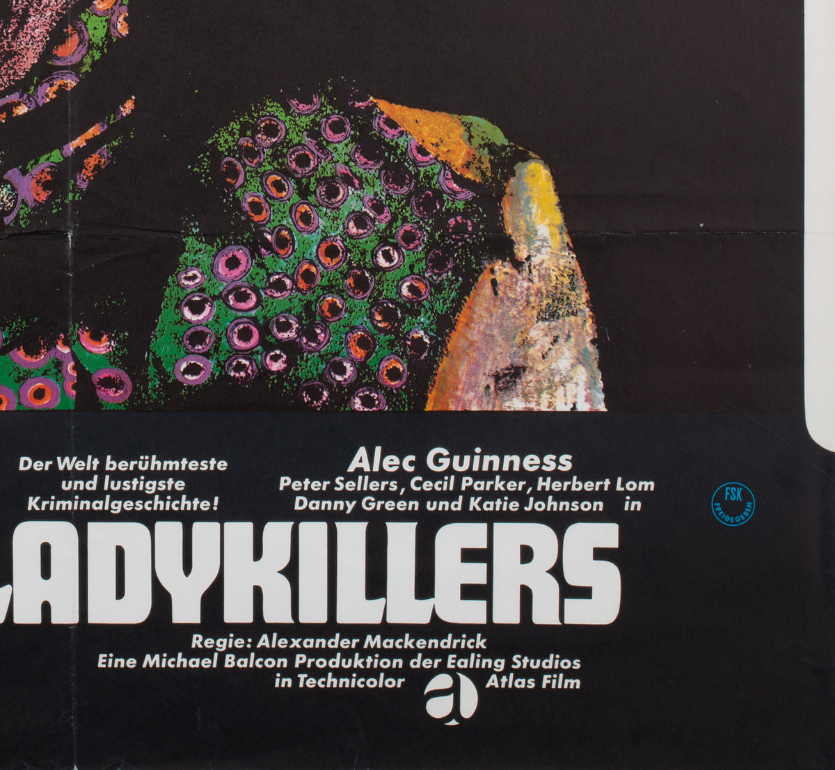 The Ladykillers R1960s German A1 Film Poster, Edelmann - detail