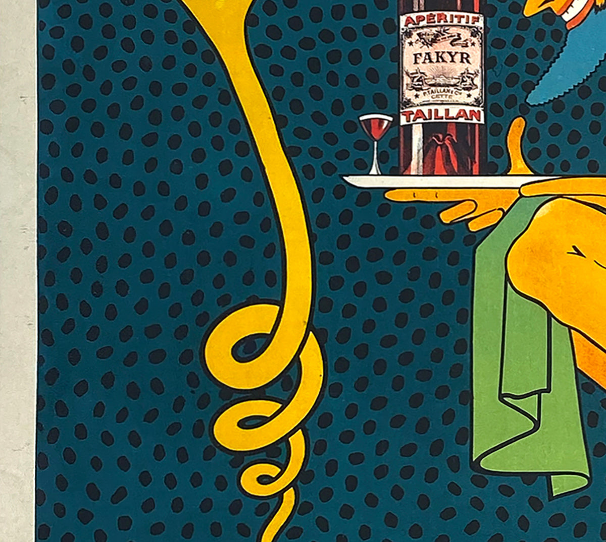 Le Fakyr c1920 Vintage French Liqueur Poster, Michel Liebeaux - detail