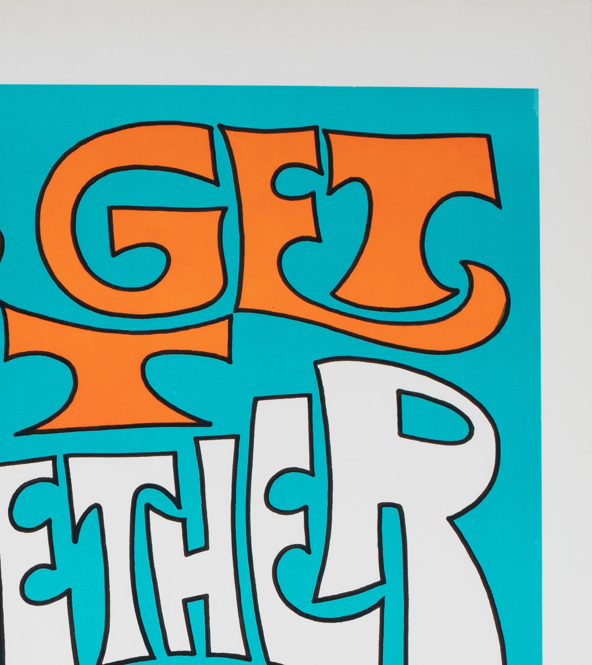 Let's Get It Together 1970s American Ban the Bomb CND Political / Protest Poster, James - detail