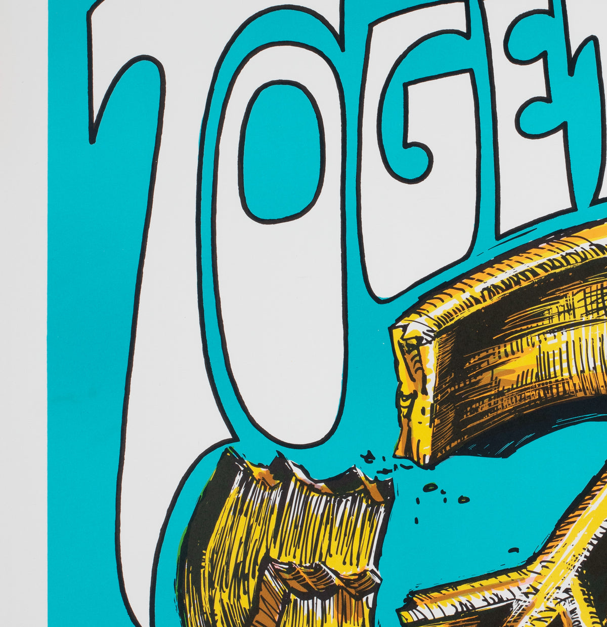 Let's Get It Together 1970s American Ban the Bomb CND Political / Protest Poster, James - detail