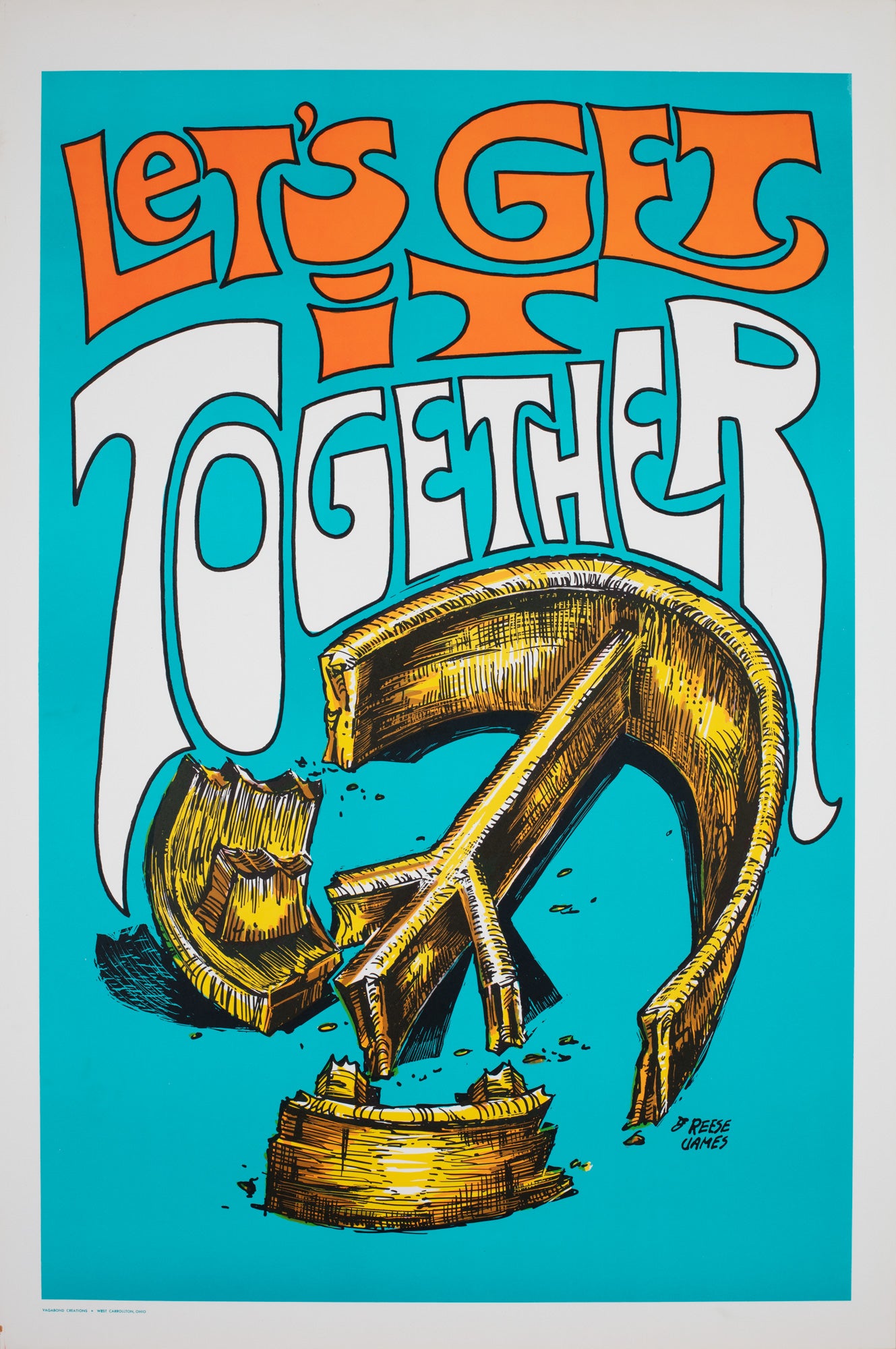 Let's Get It Together 1970s American Ban the Bomb CND Political / Protest Poster, James