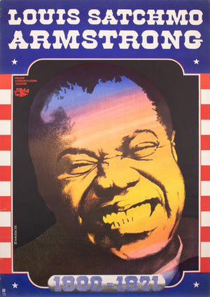 Louis Armstrong 1975 Polish Jazz Poster, Walicki