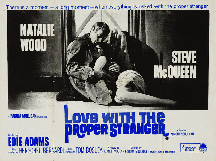 Love With The Proper Stranger 1963 original vintage UK quad film movie poster starring Steve McQueen and Natalie Wood