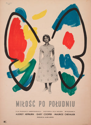Love in the Afternoon 1957 Polish A1 Film Movie Poster, Wojciech Fangor