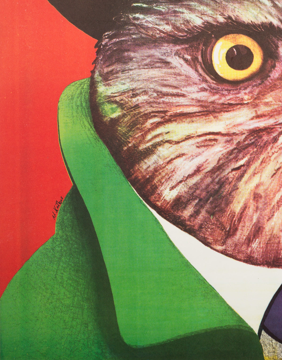 Lovind o Pasare de Prada 1984 Polish B1 Film Poster, Kalkus - detail