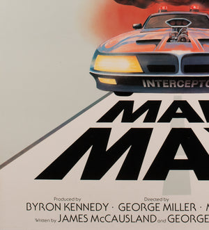 Mad Max 1979 UK 1 Sheet Film Poster Tom Beauvais - detail