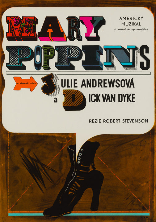Mary Poppins Czech A3 original film movie poster