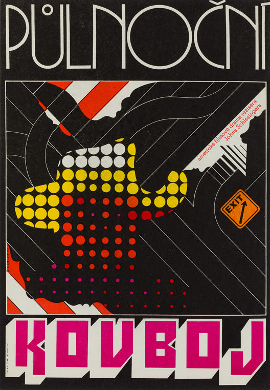 Midnight Cowboy 1973 original Czech A3 film movie poster