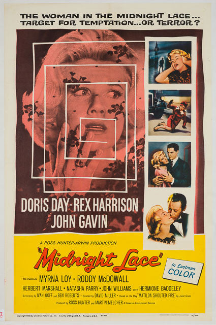 Midnight Lace 1960 original vintage US 1 sheet film movie poster Doris Day