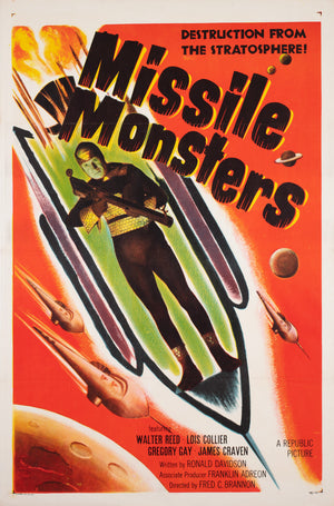 Missile Monsters 1958 US 1 Sheet Film Movie Poster