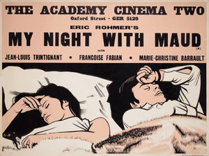 My Night With Maud 1971 Academy Cinema UK Quad Film Movie Poster, Strausfeld