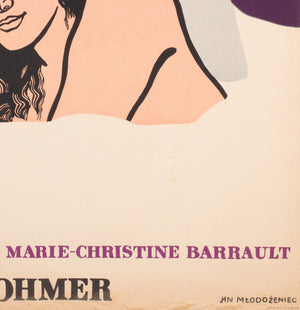 My Night with Maud 1969 Polish Film Poster, Mlodozeniec - detail