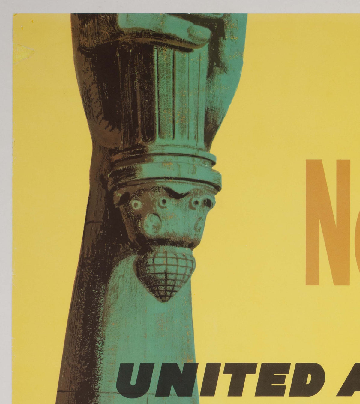 New York 1960s United Air Lines Travel Poster, Stan Galli - detail