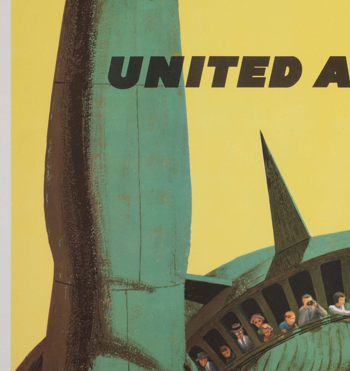 New York 1960s United Air Lines Travel Poster, Stan Galli - detail