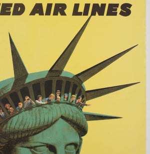 New York 1960s United Air Lines Travel Poster, Stan Galli - detail