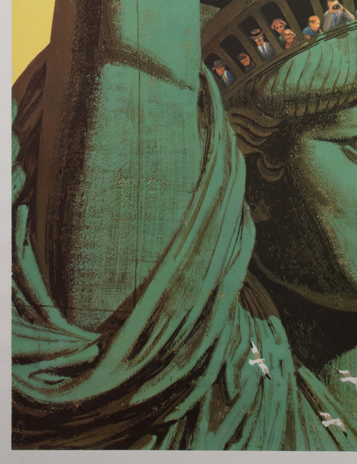 New York 1960s United Air Lines Travel Poster, Stan Galli - detail