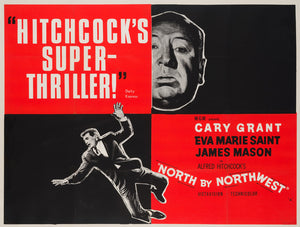 North by Northwest R1950s/60s UK Quad Film Movie Poster