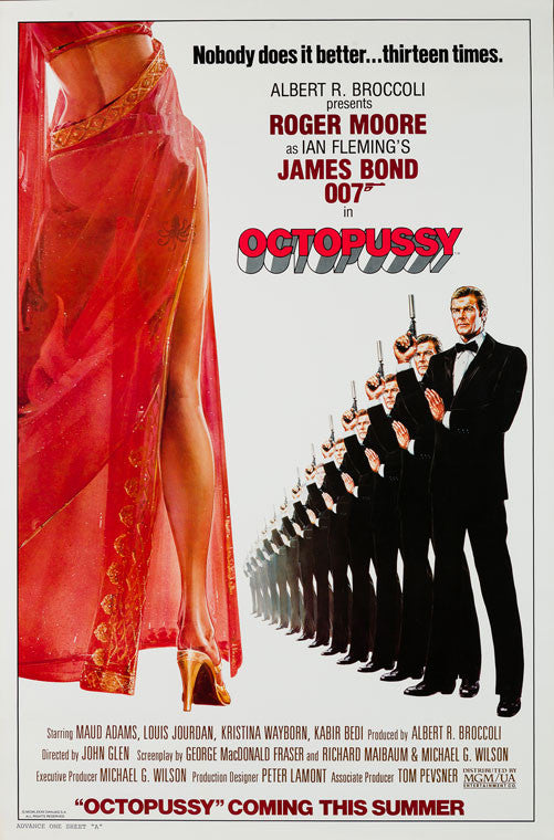 Original 1983 Bond Octopussy US 1 sheet Advance A film movie poster