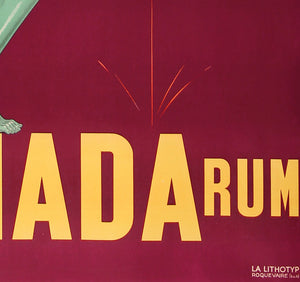 Old Manada Rum c1930 Vintage French Alcohol Advertisment Poster - detail