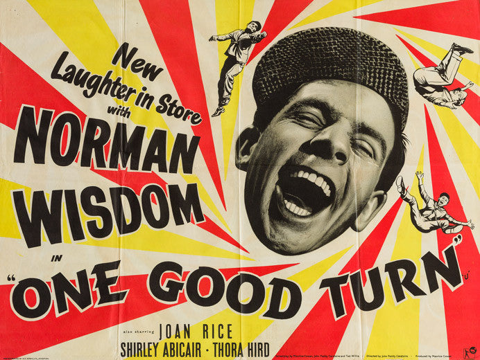 One Good Turn 1955 original vintage UK quad film movie poster starring Norman Wisdom