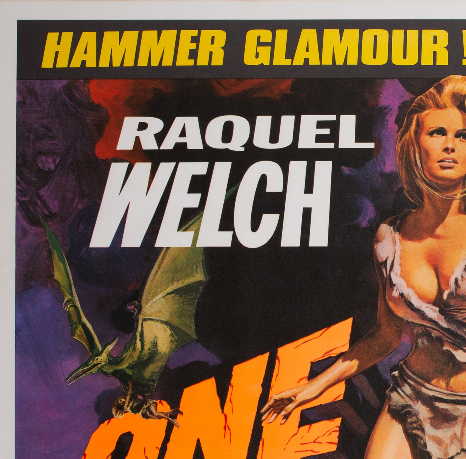 One Million Years BC/She Double Bill 1968 original UK quad film poster - detail