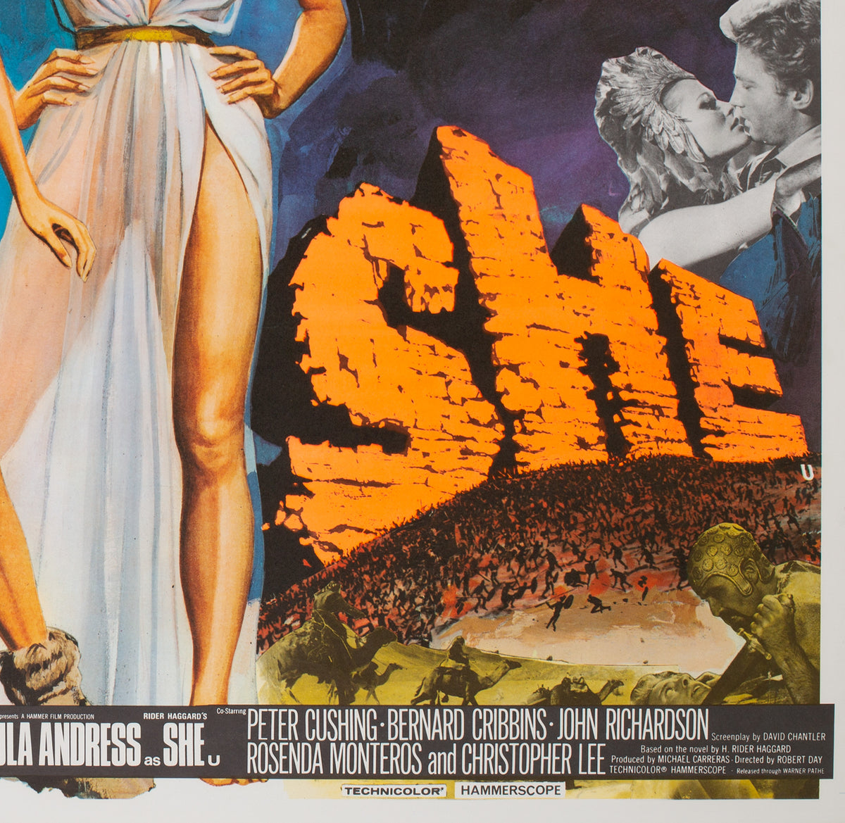 One Million Years BC/She Double Bill 1968 original UK quad film poster - detail