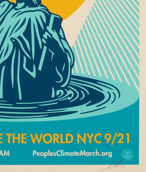People's Climate March 2014 Protest Signed Limited Edition Print, Shepard Fairey - detail