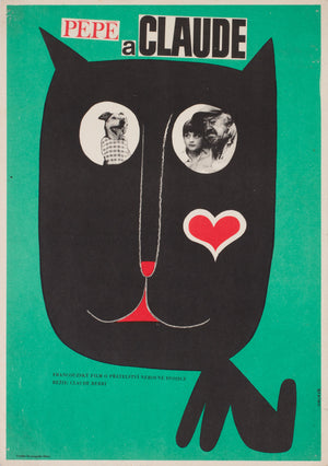 Le Vieil Homme et l'Enfant (Pepe & Claude) 1968 Czech A3 Film Movie Poster Karel Vaca