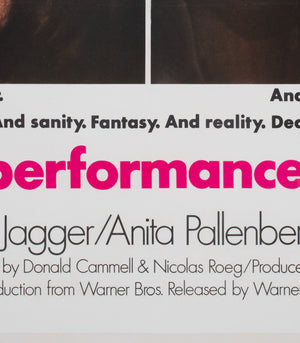 Performance 1970 UK Quad Film Movie Poster - detail