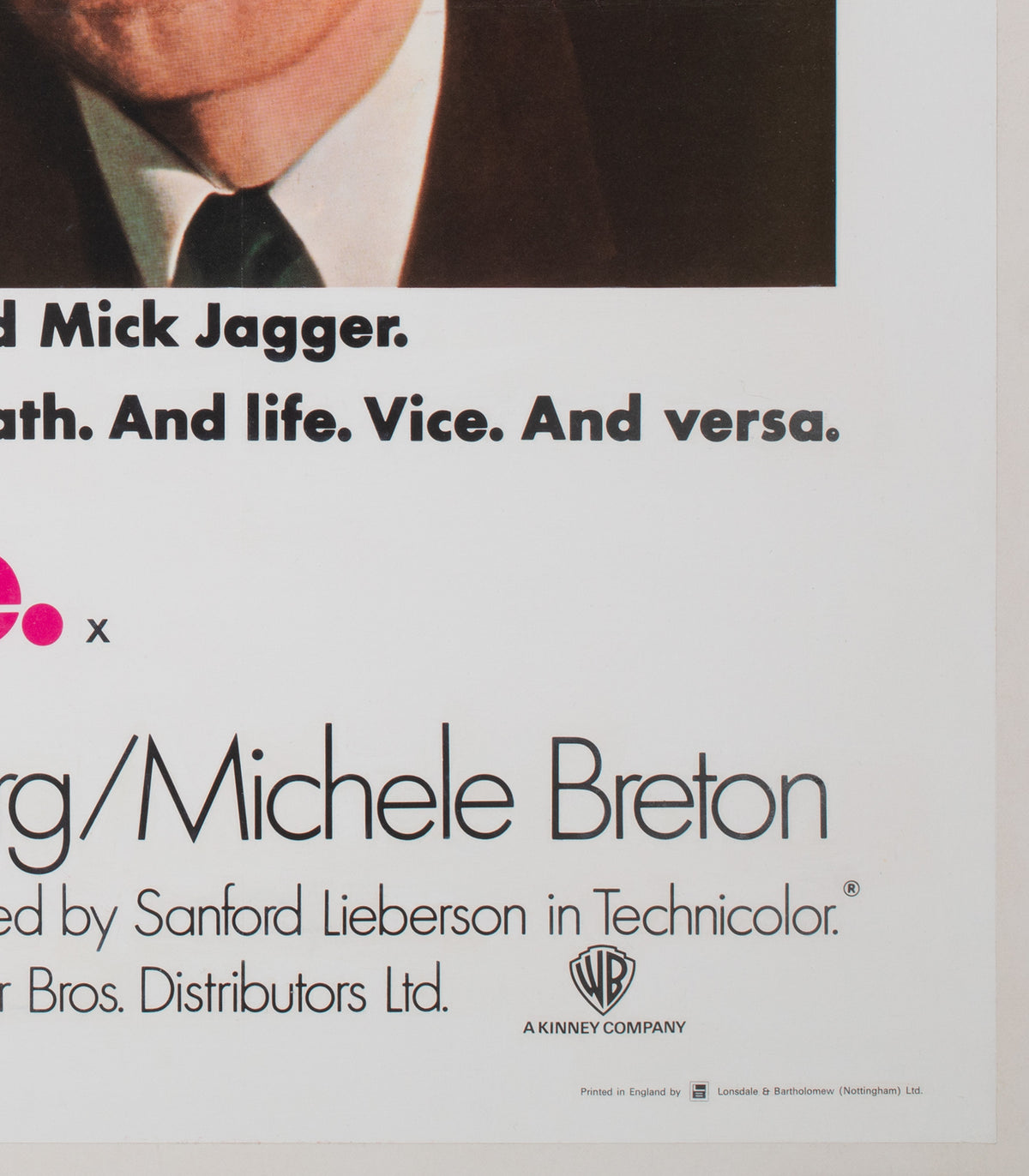 Performance 1970 UK Quad Film Movie Poster - detail