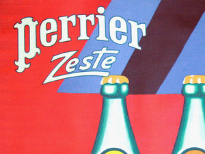 Perrier Zeste 1987 Vintage French Drinks Advertising Poster, Bernard Villemot - detail