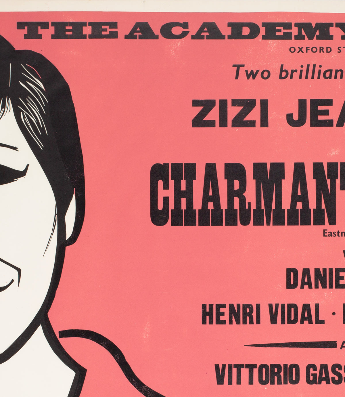 Charmants Garcons/ Persons Unknown 1959 Academy Cinema UK Quad Film Poster, Strausfeld - detail