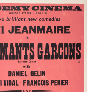 Charmants Garcons/ Persons Unknown 1959 Academy Cinema UK Quad Film Poster, Strausfeld - detail