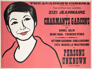 Charmants Garcons/ Persons Unknown 1959 Academy Cinema UK Quad Film Poster, Strausfeld