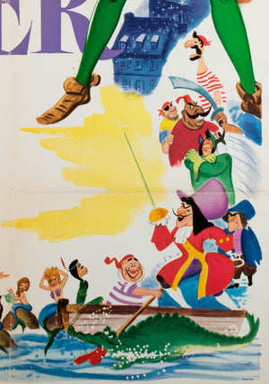 Peter Pan R1969 US 1 Sheet Film Movie Poster Disney - detail 1