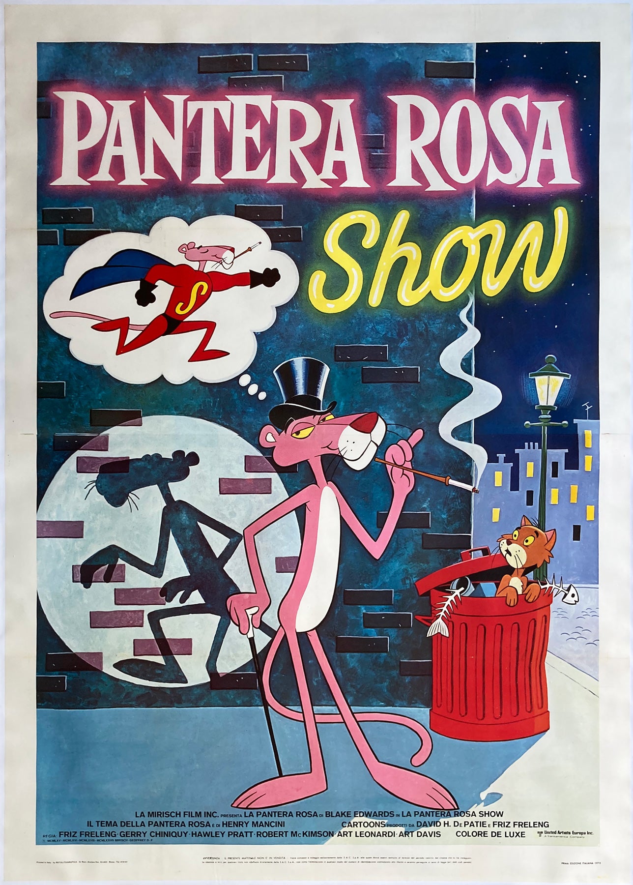 Pink Panther Show 1978 Italian 4 Foglio Film Poster