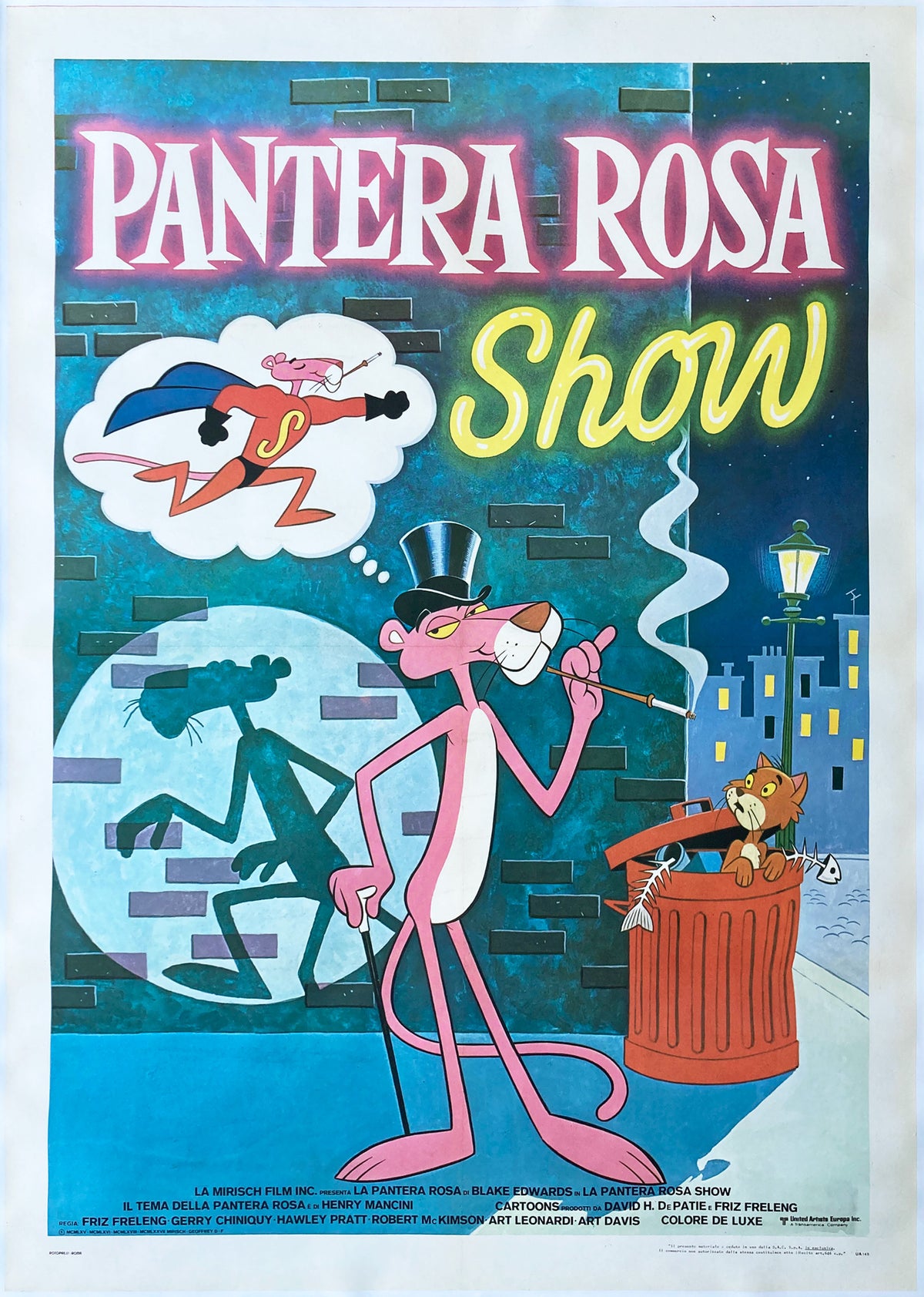 Pink Panther Show 1978 Italian 2 Foglio Film Poster