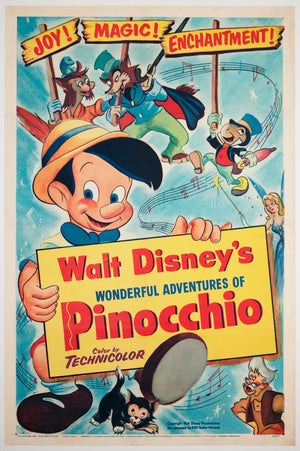 Pinocchio R1954 US 1 Sheet Film Poster, Disney