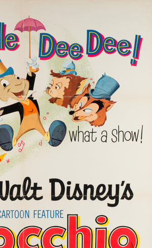 Pinocchio R1971 US 1 Sheet Film Movie Poster Disney - detail 4