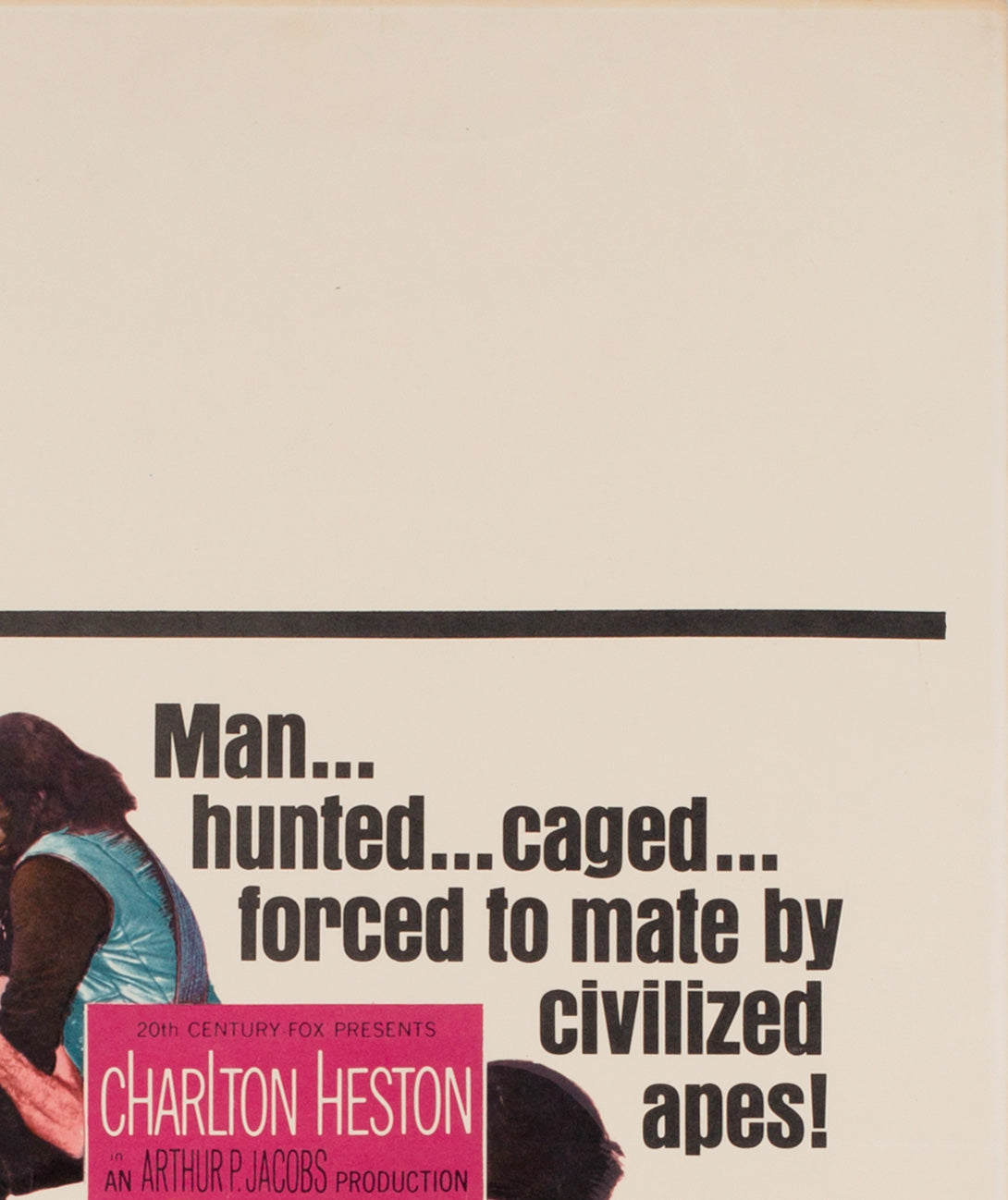 Planet of the Apes 1968 US Window Card Film Poster - detail
