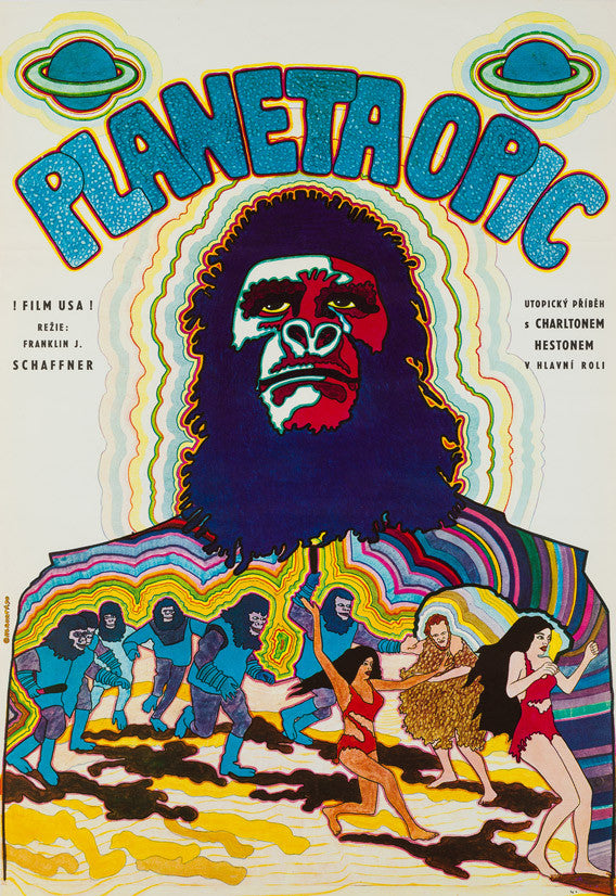 Planet of the Apes 1970 Czech A1 original film movie poster