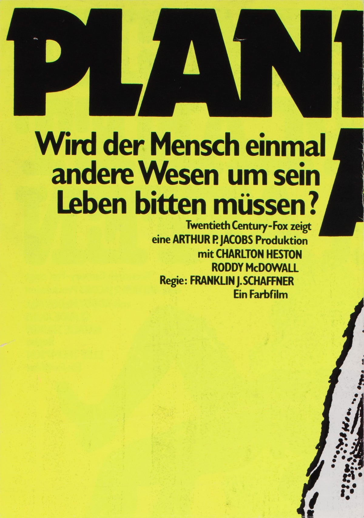 Planet of the Apes R1975 German Blacklight A2 Film Movie Poster - detail